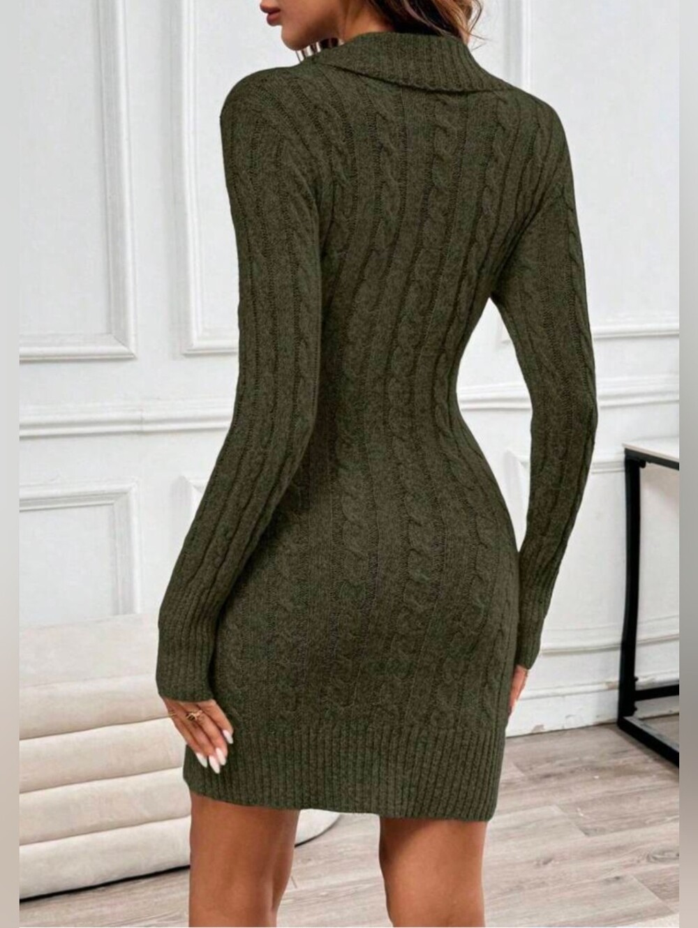 Vintage Ralph Lauren Rugby Shawl Collar Sweater Dress S Wool Angora Cashmere